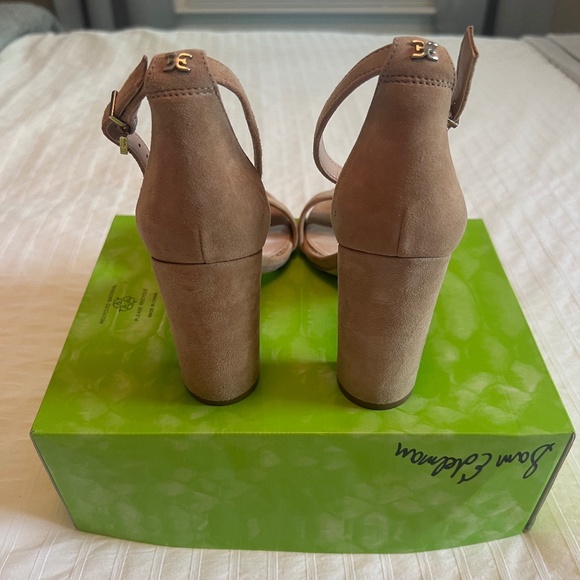 Sam Edelman Yaro Block Heel Sandals – Oatmeal Suede - Size 7.5 M - Picture 5 of 9